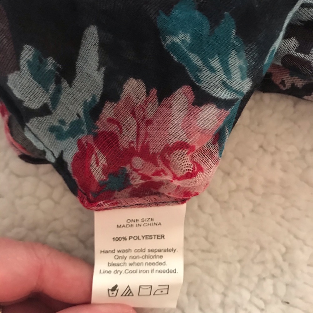 Navy Floral Infinity Scarf - Picture 4 of 4